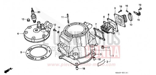 ZYLINDER/ZYLINDERKOPF (2) CR250RF de 1985
